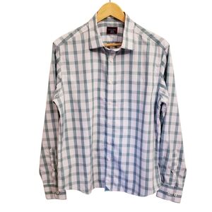 UNTUCKit Keaton Wrinkle-Free Regular Fit Green & White Cotton Button Down Shirt